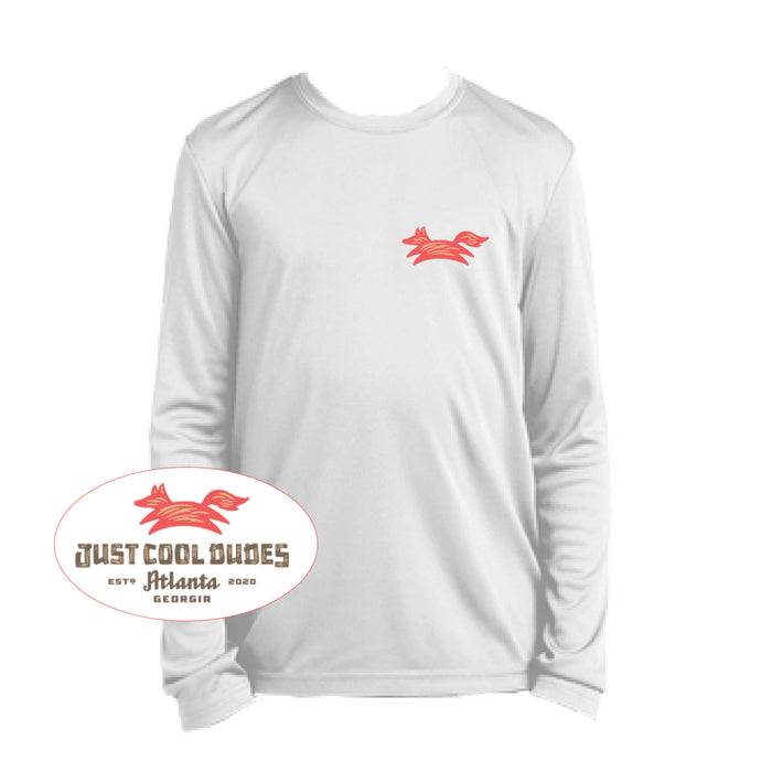 Just Cool Dudes Longsleeve Performance Tee (White)